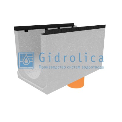 Лоток водоотводный бетонный коробчатый (СО-400мм), с водосливом КUв 100.54(40).60(52) - BGМ, № 30-0