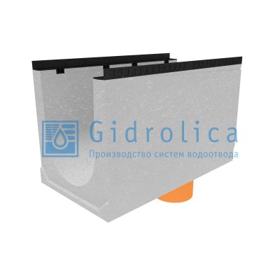 Лоток водоотводный бетонный коробчатый (СО-400мм), с водосливом КUв 100.54(40).62,5(54,5) - BGМ, № 35-0