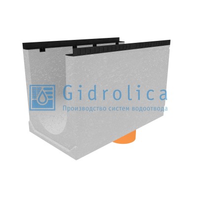 Лоток водоотводный бетонный коробчатый (СО-400мм), с водосливом КUв 100.54(40).65(57) - BGМ, № 40-0