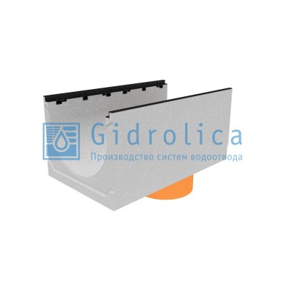 Лоток водоотводный бетонный коробчатый (СО-500мм), с чугунной насадкой, с водосливом КUв 100.60,3 (50).47,5(38,5) - BGZ-S, № 5-0