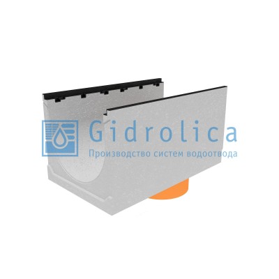 Лоток водоотводный бетонный коробчатый (СО-500мм), с чугунной насадкой, с водосливом KUв  100.60,3 (50).52,5(43,5) - BGZ-S, № 15-0