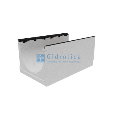 Лоток водоотводный бетонный коробчатый (СО-500мм), с чугунной насадкой, с водосливом КUв 100.60,3 (50).60(51) - BGZ-S, № 30-0