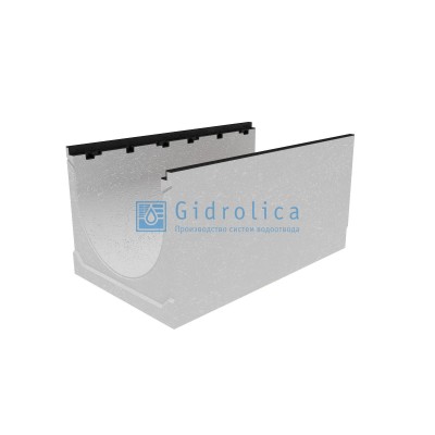 Лоток водоотводный бетонный коробчатый (СО-500мм), с чугунной насадкой, с водосливом КUв 100.60,3 (50).65(56) - BGZ-S, № 40-0