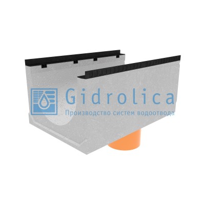 Лоток водоотводный бетонный коробчатый (СО-500мм), с водосливом КUв 100.65(50).47,5(38,5) - BGМ, № 5-0