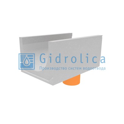 Лоток водоотводный бетонный коробчатый (СО-500мм), с водосливом КUв 100.65(50).47,5(38,5) - BGU-XL, № 5-0