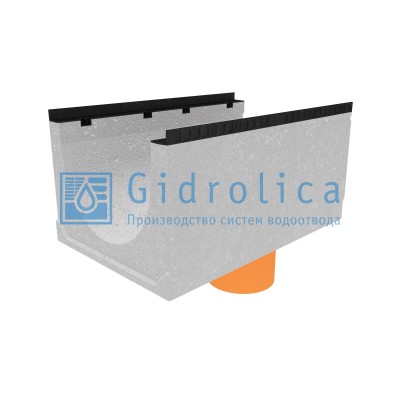 Лоток водоотводный бетонный коробчатый (СО-500мм), с водосливом КUв 100.65(50).50(41) - BGМ, № 10-0