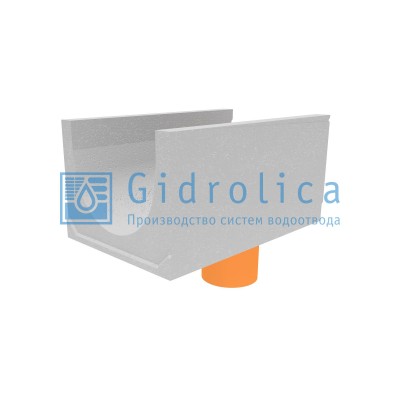 Лоток водоотводный бетонный коробчатый (СО-500мм), с водосливом КUв 100.65(50).50(41) - BGU-XL, № 10-0