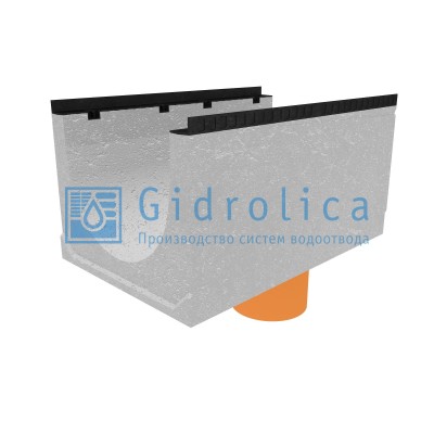 Лоток водоотводный бетонный коробчатый (СО-500мм), с водосливом КUв 100.65(50).52,5(43,5) - BGМ, № 15-0