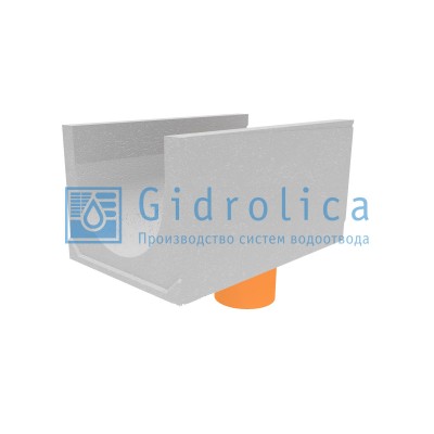 Лоток водоотводный бетонный коробчатый (СО-500мм), с водосливом КUв 100.65(50).52,5(43,5) - BGU-XL, № 15-0