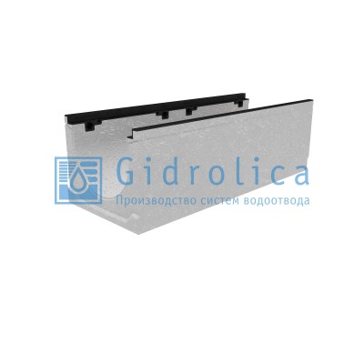 Лоток водоотводный бетонный коробчатый (СО300 мм), с чугунной насадкой, с уклоном 0,5% КUу 100.39,9 (30).30,5(23,5) - BGZ-S, № -19
