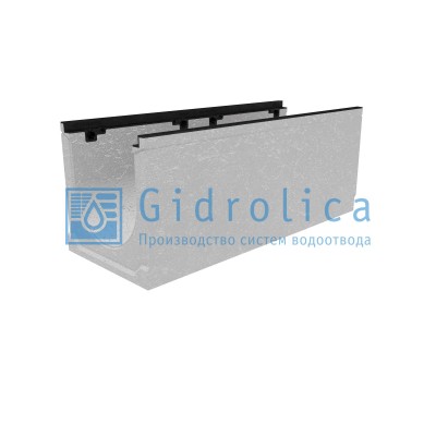 Лоток водоотводный бетонный коробчатый (СО300 мм), с чугунной насадкой, с уклоном 0,5% КUу 100.39,9 (30).38,5(31,5) - BGZ-S, № -3