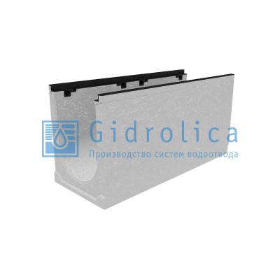 Лоток водоотводный бетонный коробчатый (СО300 мм), с чугунной насадкой, с уклоном 0,5% КUу 100.39,9 (30).48(41) - BGZ-S, № 17